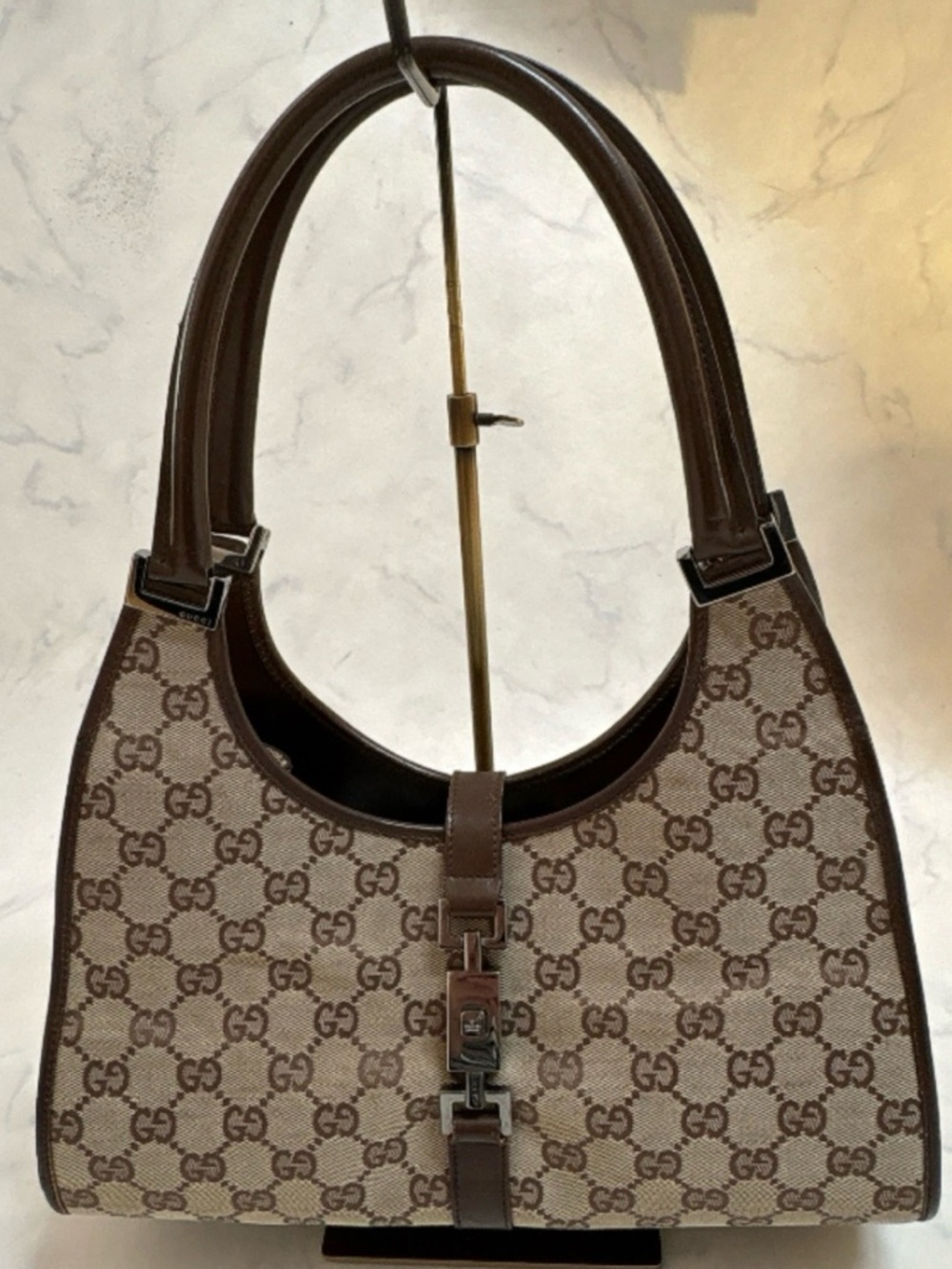 Authentic GUCCI Jackie Tote Bag GG Canvas